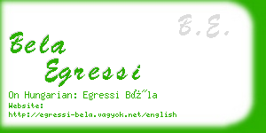 bela egressi business card